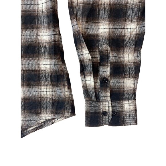 Men's Brown Plaid Button Up Long Sleeve Shirt Sz XXL - Picture 3 of 7